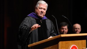 Former Governor Haley Barbour speaks during the inauguration of Chancellor Dan Jones. UM photo by Robert Jordan.