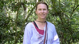 Laura Johnson in Bwindi Forest, Uganda.