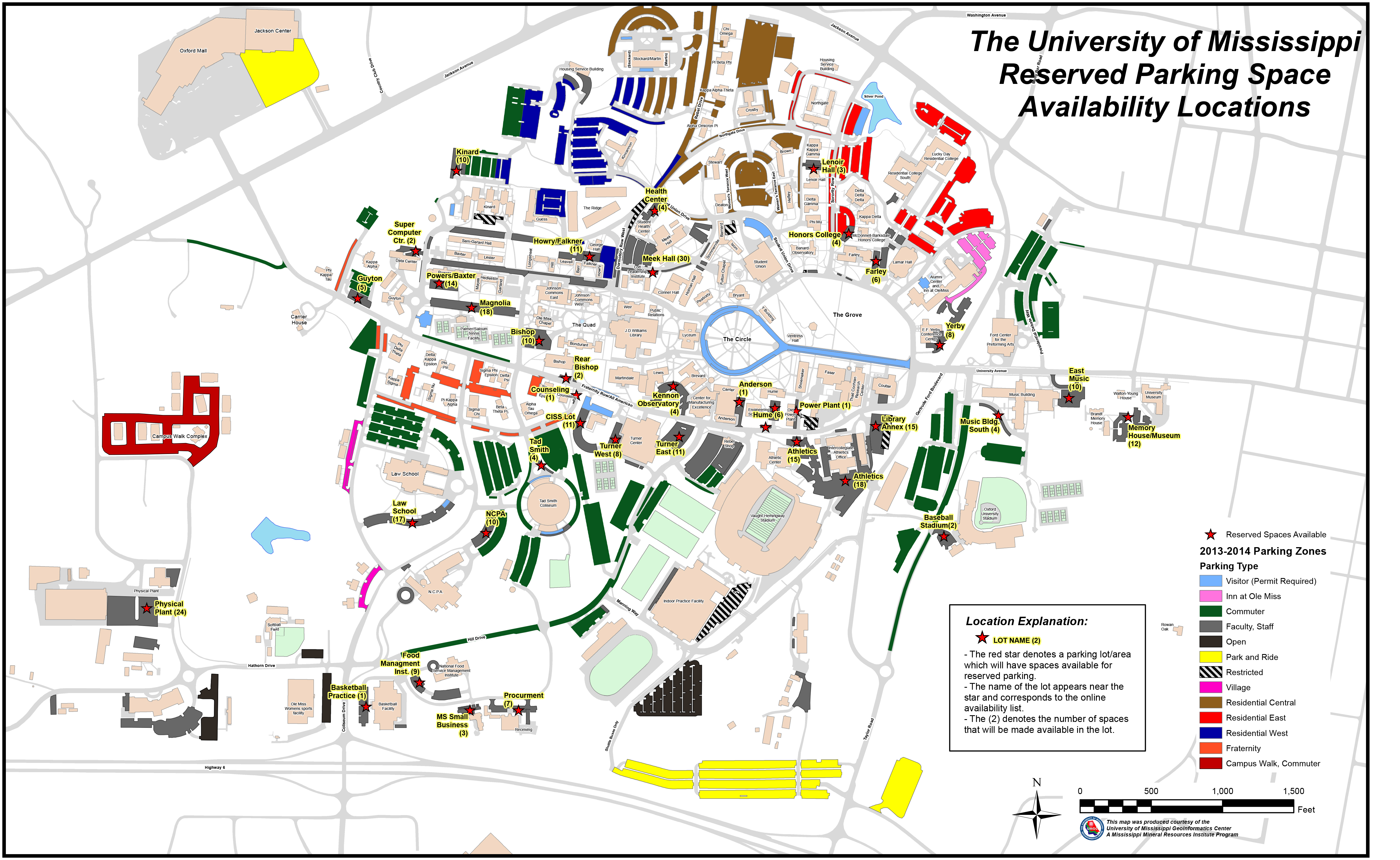 ole miss parking map 2013 Parking Zones Reserved Availability V2 Ole Miss News ole miss parking map
