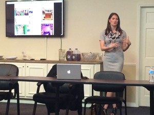 Addie McGowan, a team member at Bigfish Creative in Memphis, Tenn. since 2010, talks social giving and how to monetize social media with the Oxford/Ole Miss chapter of PRAM on Wednesday, March 26.