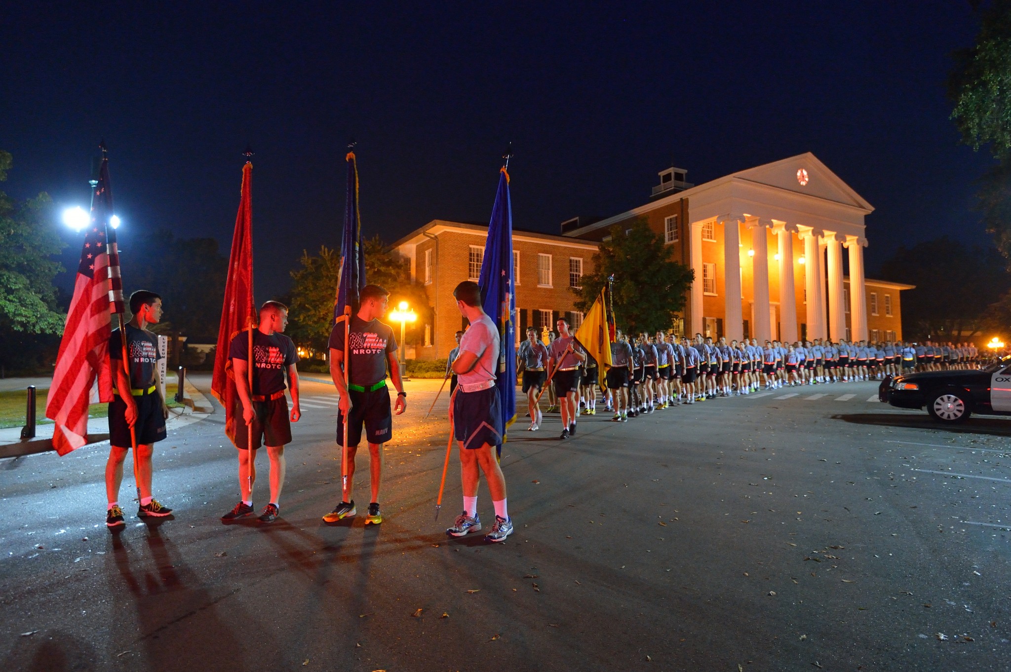 UM ROTC Cadets gear up for the 9/11 Memorial run last year. Photo by Robert Jordan/Ole Miss Communications