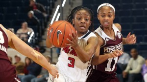 Ole Miss Women's Basketball vs Mississippi State on Thursday, January 23rd, 2014 at the C.M. Tad Smith Coliseum in Oxford, MS.