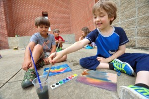 Children participate in activities at the University Museum. 