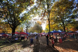 Fall tailgating in the Grove. Photo by UM Photographer Kevin Bain