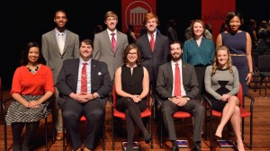 Ten University of Mississippi students were inducted into this year's Hall of Fame in a ceremony at the Gertrude C. Ford Center for the Performing Arts on Friday afternoon. Photo by Kevin Bain.