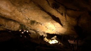 The entrance of the cave at Raccoon Mountain was well lit and had pretty rock formations.