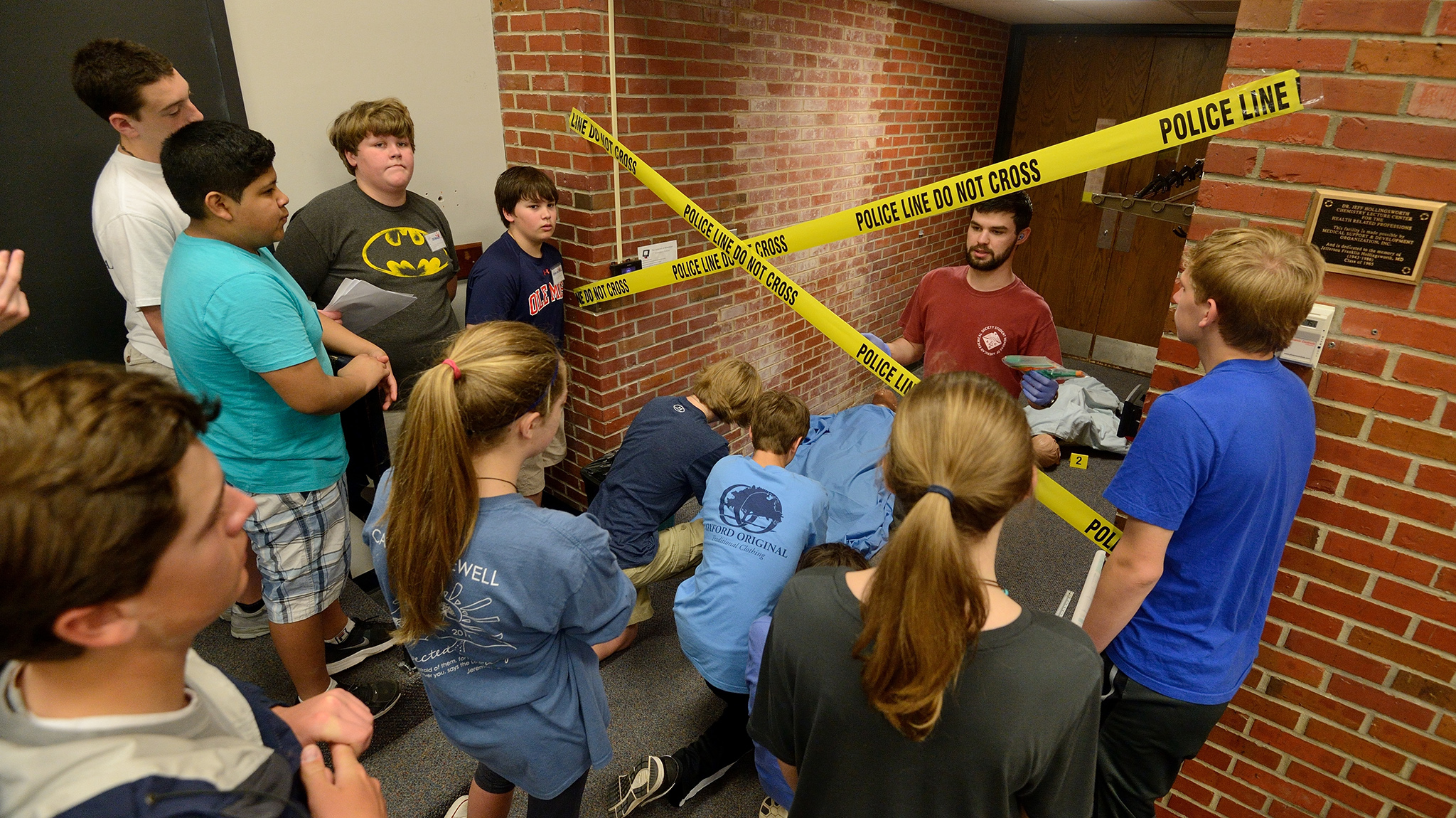 Gifted Middle School Students Probe Faux Crime Scene on UM Campus