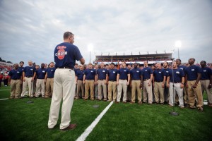 The Men's Glee Club sings at an Ole Miss Football Game