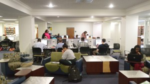 Students make use of the J.D. Williams library during the last week of classes before finals.