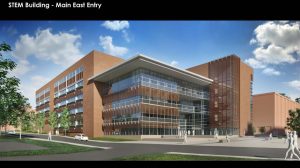 Renderings show the interior and exterior looks of the new STEM building, expected to be completed during the 2018-2019 academic year.