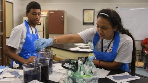 High school students conducted mock crime lab analysis during the second annual CSI Summer Camp held at the University of Mississippi. Photo by Thomas Graning/Ole Miss Communications