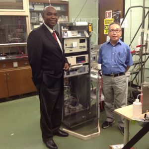 Chemical engineering professor Wei-Yin Chen (right) and Nosa Egiebor are the principle and co-principle investigators for the UM portion of a collaborative NSF EPSCoR Track II grant. (Submitted photo)