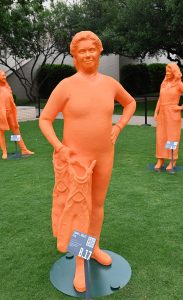 Orange 3D-Printed Statue of Tamar Goulet