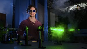Ethan Lambert, a junior from Corinth, is studying light-induced electron transfers to help improve solar energy technologies. He has been awarded a 2022 Goldwater Scholarship to support his studies and research. Photo by Thomas Graning/Ole Miss Digital Imaging Services
