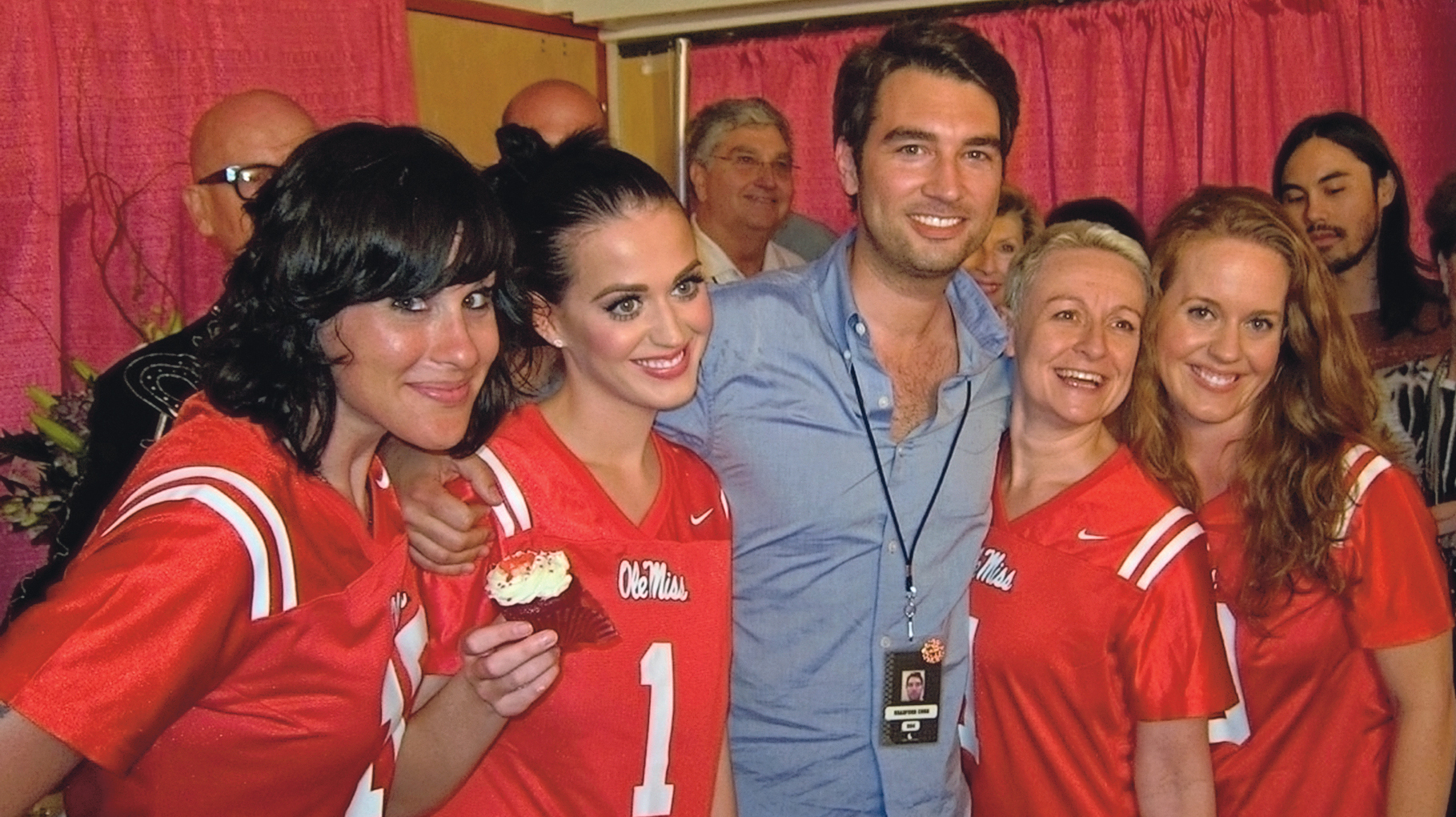 Bradford Cobb poses with Katy Perry and friends