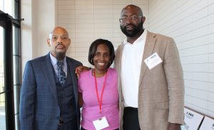 Attendees at the National Organization of Black Chemists and Chemical Engineers regional conference at the university include (from left) Montray Leavy, the first African American to earn his doctorate in chemistry from UM, in 1999; Margo Montgomery-Richardson, who received her doctorate in 2012; and Murrell Godfrey, who earned his doctorate in 2003. Formerly director of the Ole Miss forensic chemistry program, Godfrey is assistant graduate dean for diversity, equity and inclusion. Submitted photo