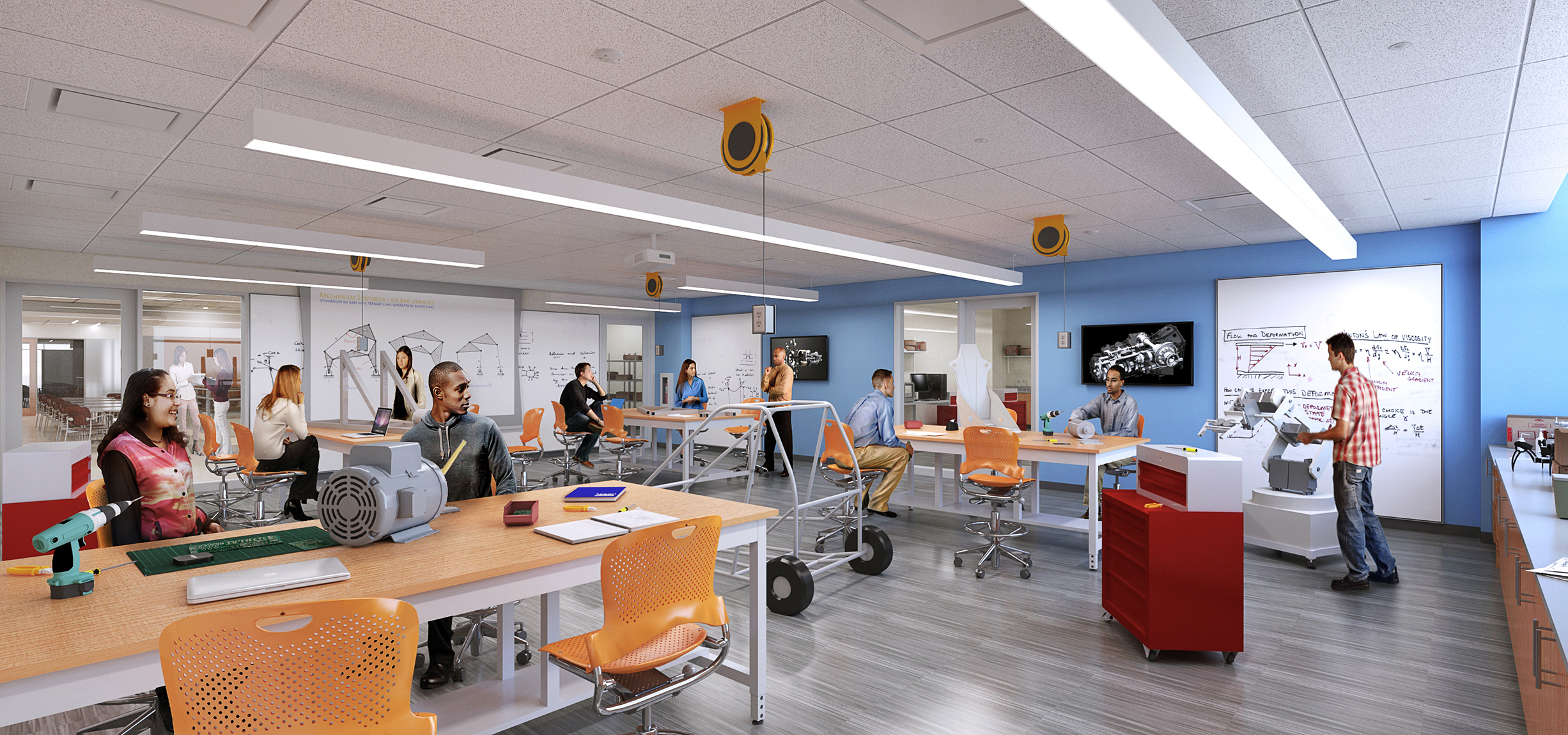 The Duff Center will include more than 50 TEAL classrooms, traditional labs and classrooms to accommodate some 2,000 students at a time. The building will be equipped with technology to support a range of teaching methods and support interactive learning.