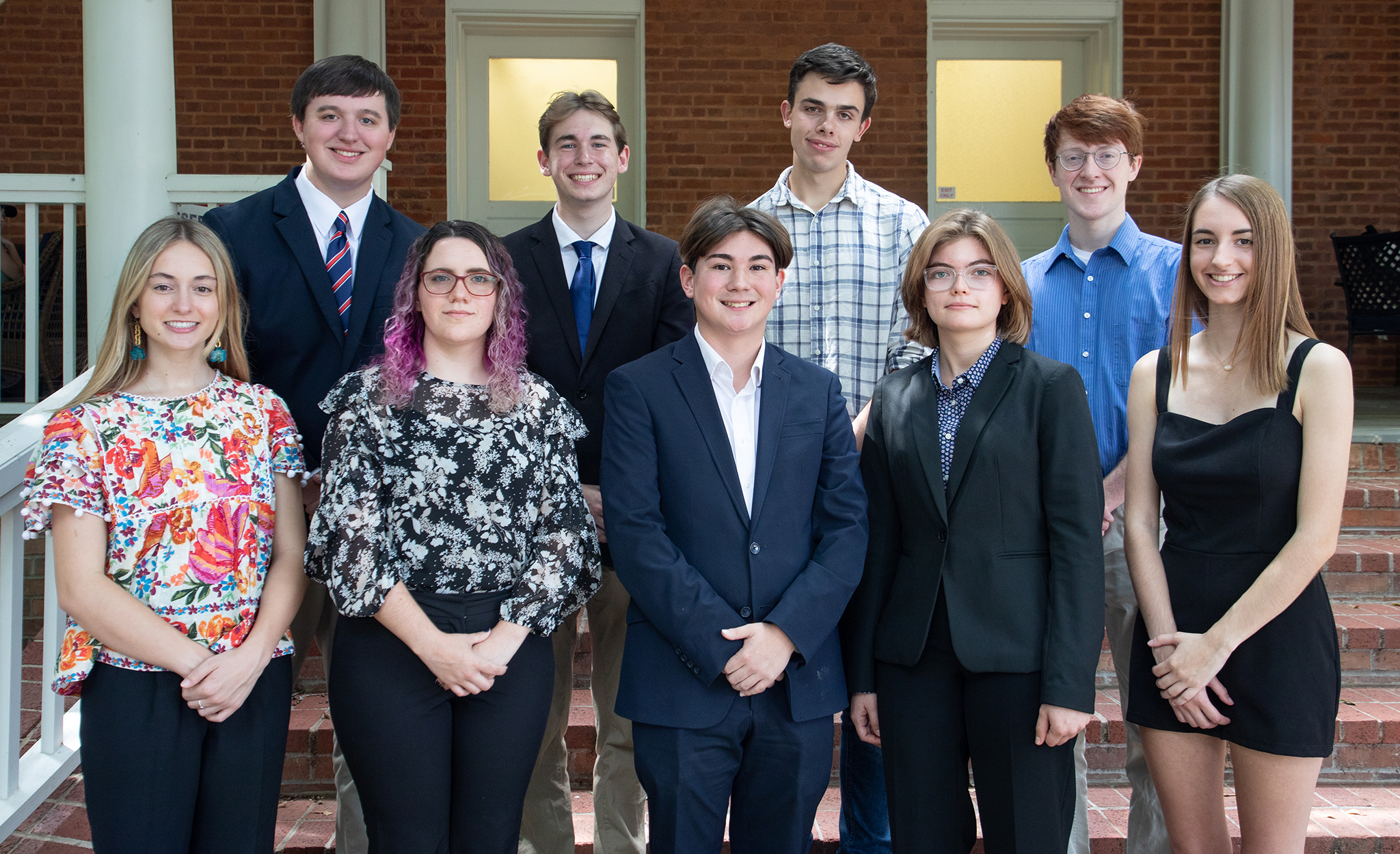 The 2022-23 Croft Scholars are (front, from left) Lily Schauwecker, Abigail Shaw, John Amburgy, Claudia Guske and Sophia Prost, and (back) Calloway Bills, Colin Richardson, Will Devenish and Nathan Guy. Croft Scholarships are among the largest and most prestigious at the university. Submitted photo