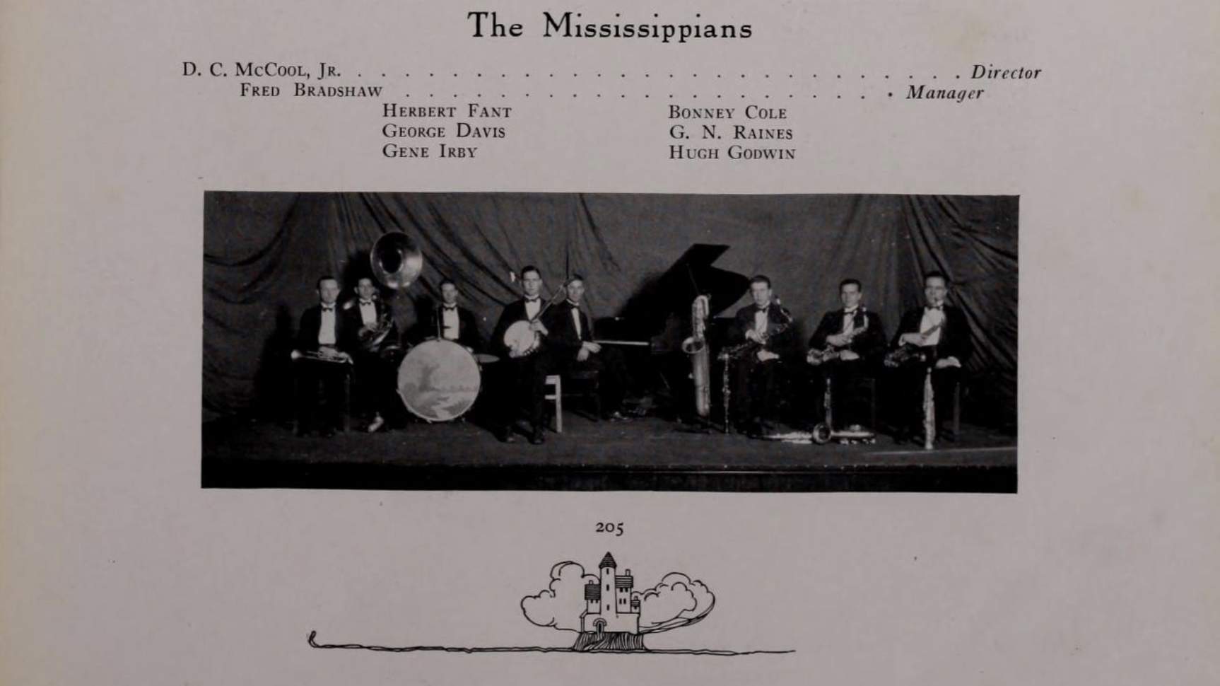The university’s jazz band adopted the name The Mississippians Jazz Ensemble in 1927 and appeared in that year’s Ole Miss yearbook.