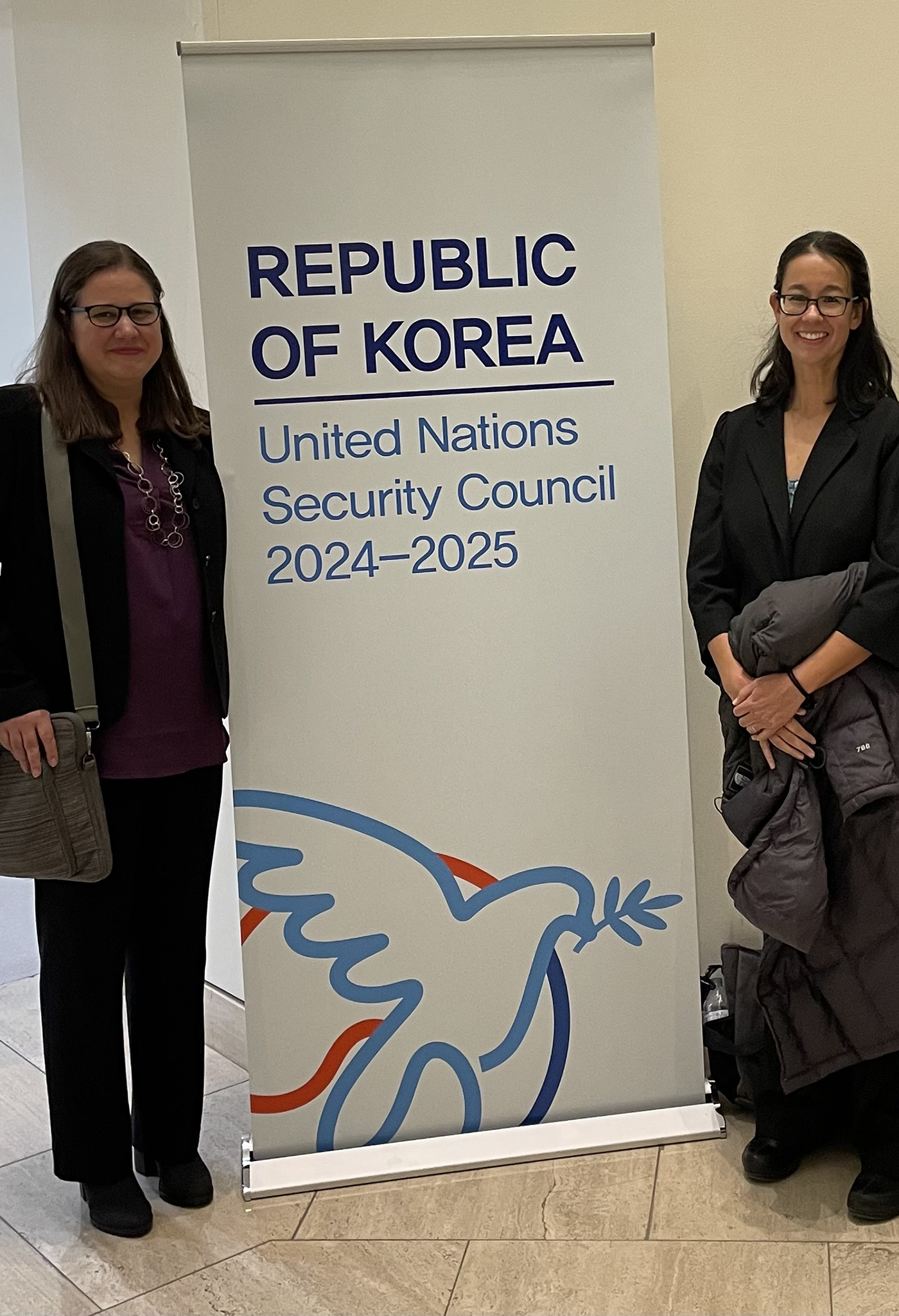 Susan Allen (left) and co-author Amy Yuen visit the South Korean mission in New York. Submitted photo