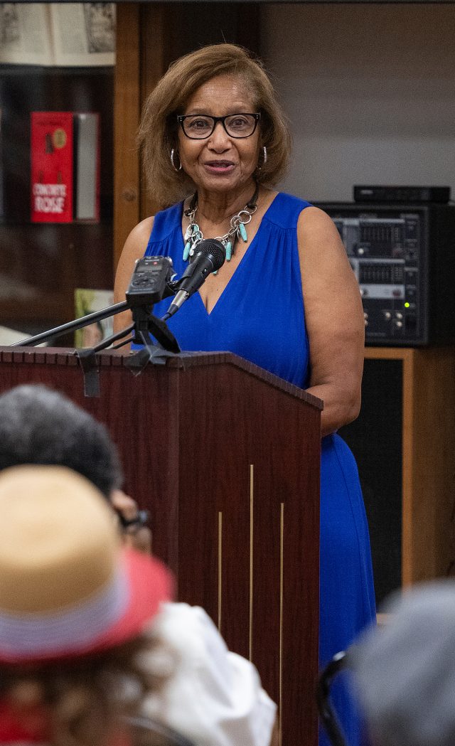 Dottie Chapman Reed speaks in September 2022 in the university’s J.D. Williams Library about her life story and efforts in oral history preservation. Photo by Thomas Graning/Ole Miss Digital Imaging Services