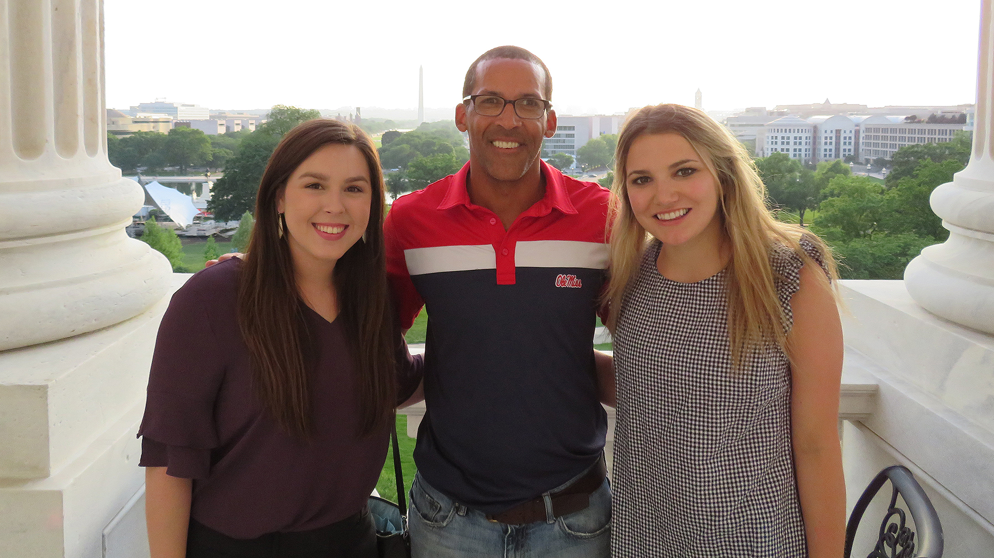 Political science professor Marvin King (center) and Ole Miss students Ashley Miles (left) and Hannah Chauvin visit the U.S. Capitol while in Washington for a Study USA course. Submitted photo