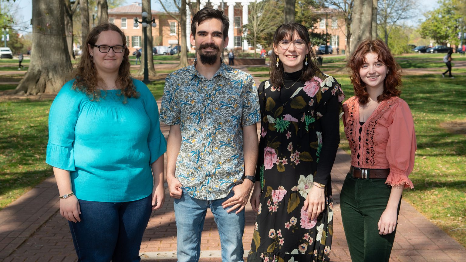 Students in the university’s Arabic Language Flagship program selected for a capstone program year in Morocco are (from left) Renee Summers, Taylor Northcutt, Emily Stewart and Dana Arneal. Photo by Kevin Bain/Ole Miss Digital Imaging Services