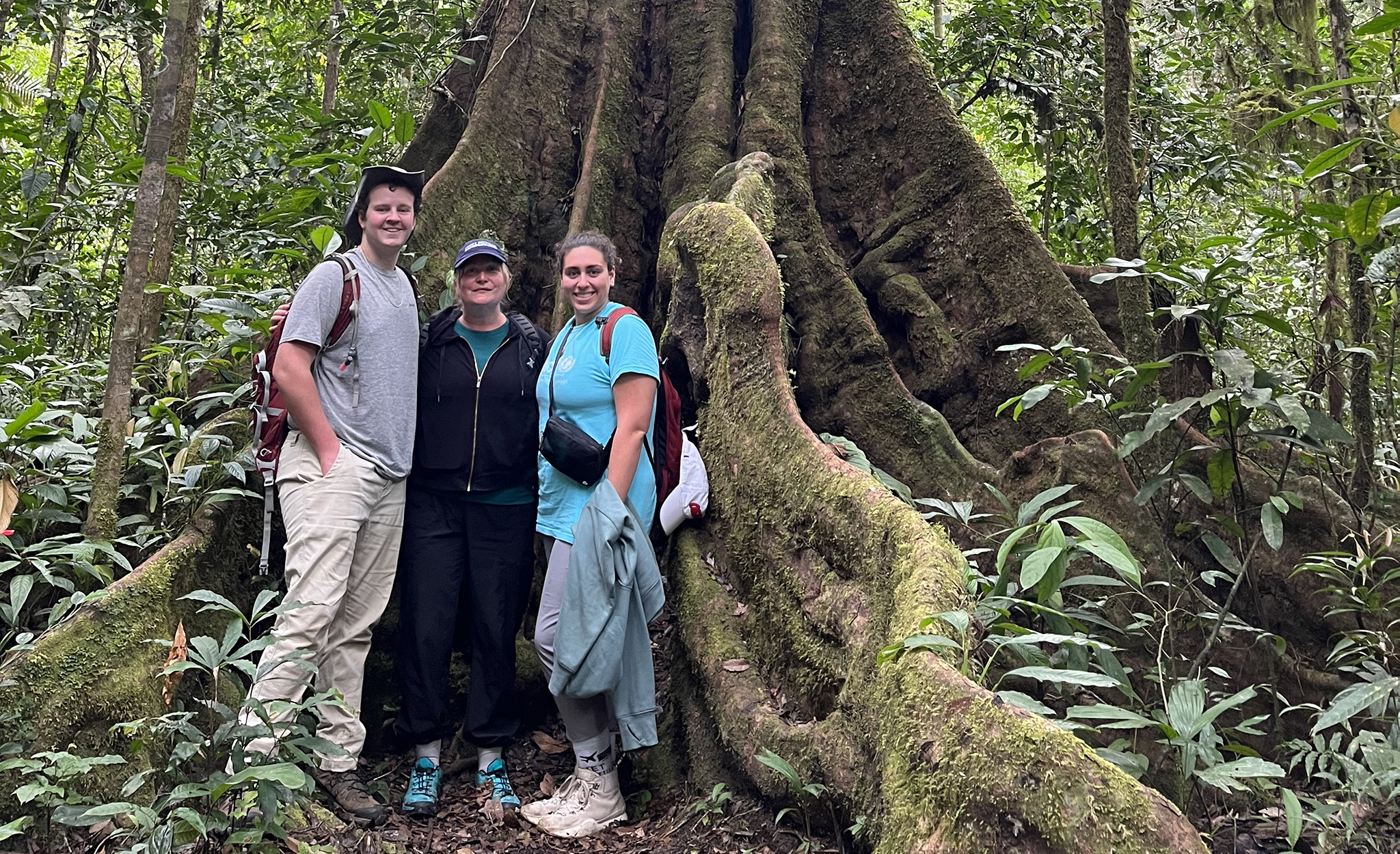 Kate Centellas (center), Croft associate professor of anthropology and international studies, spends time in the jungle with two Ole Miss students on a recent trip to Bolivia. Centellas will lead a group of 10 students to La Paz, Bolivia, next summer to study medical anthropology and health disparities as part of a Fulbright-Hays Group Projects Abroad Award. Submitted photo