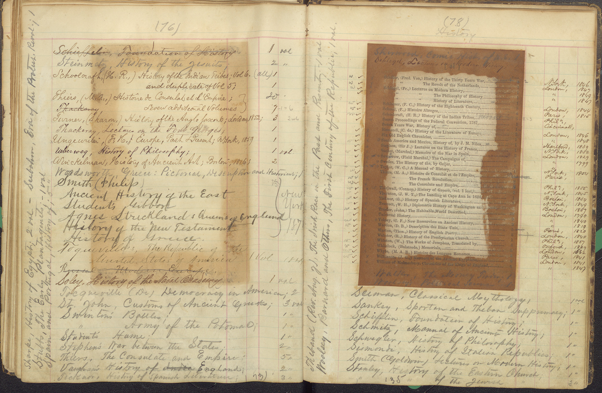 A ledger from 1868 is helping archivists identify which books are part of the university’s original library collection, 1849-1858. Photo courtesy Archives and Special Collections